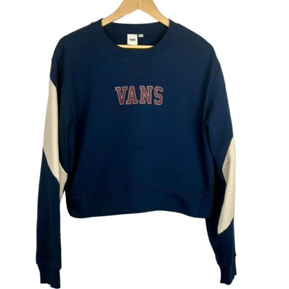 VANS Academy Colorblock Crop Crew *Navy/Cream - Picture 2 of 9